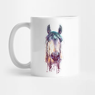 Horse Face Watercolor Front Portrait Mug